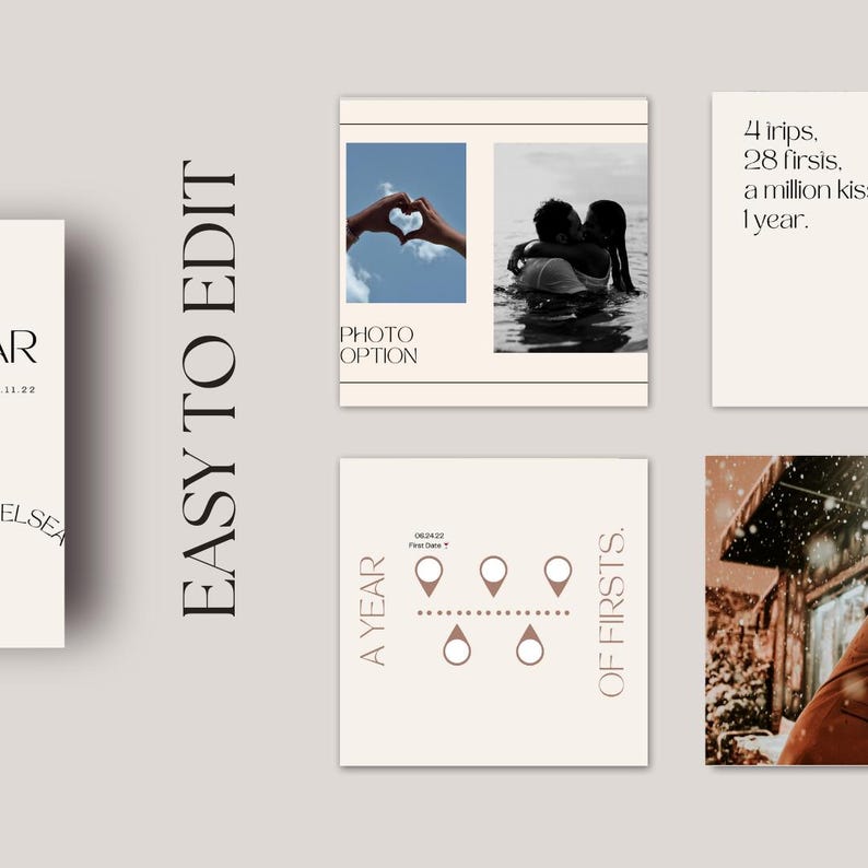 Anniversary Photo Book Template, Modern Keepsake Album (Canva Editable, Digital Download) image 3