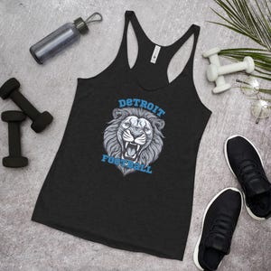 Women&#39;s Detroit Football Racerback Tank, Lions Tank Top, Detroit Tank, Comfy Lions Gear