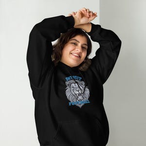 Sudadera unisex con capucha de fútbol de Detroit, sudadera con capucha de fútbol de los Lions, equipo para fanáticos de Detroit, equipo cómodo de los Lions