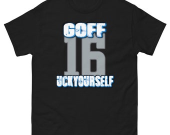 Unisex Jared Goff T-Shirt, Funny Goff Tee, Funny Detroit Fan Apparel, Lions #16 Tee