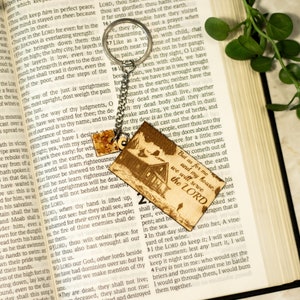 Laser Engraved Christian Keychain With KJV Bible Scripture Joshua 24:15 ..but as for me and my house, we will serve the Lord image 6