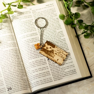 Laser Engraved Christian Keychain With KJV Bible Scripture Joshua 24:15 ..but as for me and my house, we will serve the Lord image 3