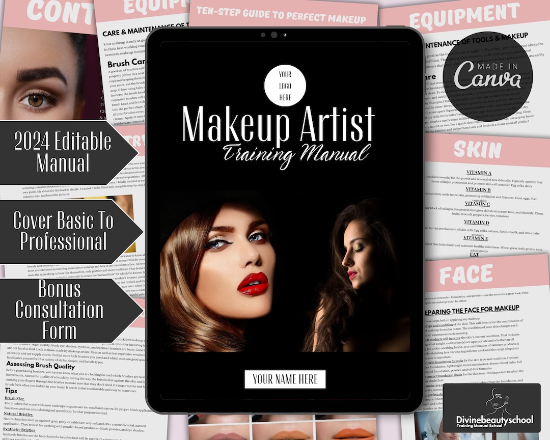 Makeup Manual Ebook Makeup Guide for Beginners Makeup Training PDF MUA ...