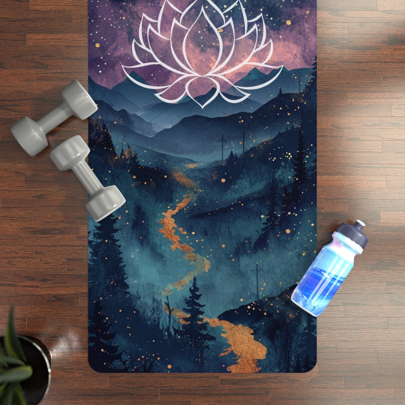 Full Moon Yoga Mat, Lightweight Pilates Mat, Gift for Her Him, Natural Anti-Slip Rubber Exercise Mat, Meditation Mat, Yoga Accessories image 5