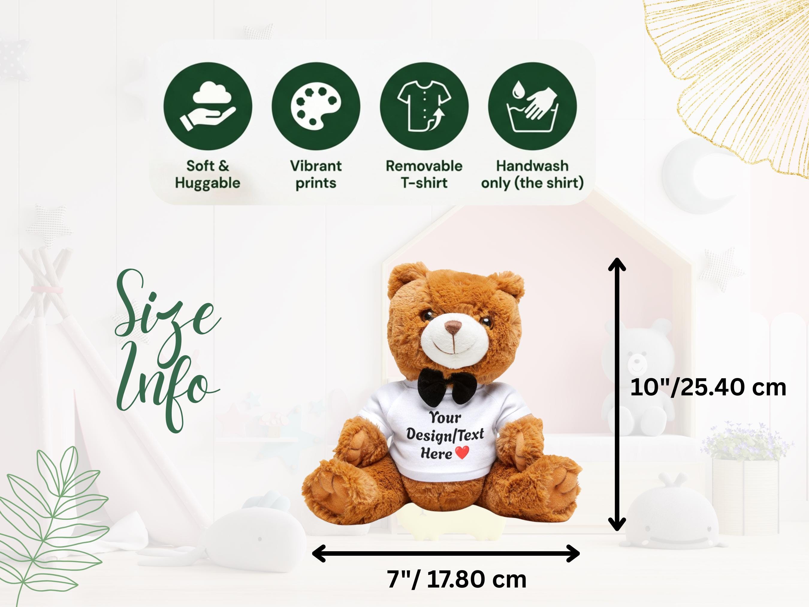 Custom Plushie Teddy Bear, Personalized Photo Stuffed Animal, Custom ...