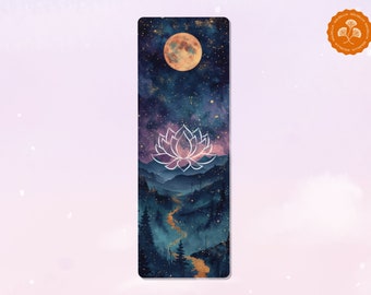 Full Moon Yoga Mat, Lightweight Pilates Mat, Gift for Her Him, Natural Anti-Slip Rubber Exercise Mat, Meditation Mat, Yoga Accessories