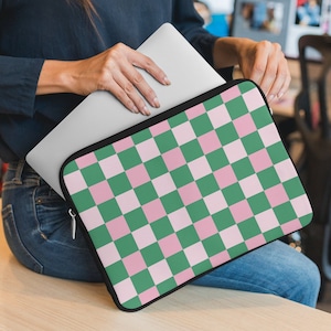 Funky Checkered Laptop Sleeve | Case for 12&quot;, 13&quot;, 15&quot; MacBook | Lightweight Bag For Ipad, Tablet, Laptop | Protection for Work & Travel