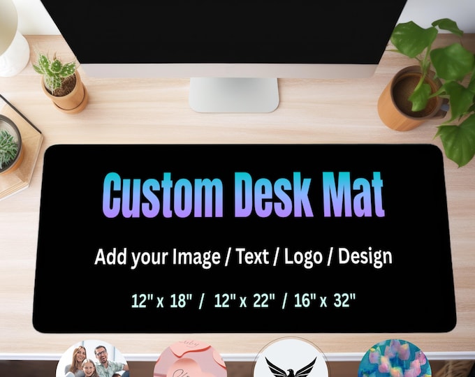 Custom Desk Mat with Your Logo, Photo, Text or Artwork,  Personalized Office or Gaming Gift, Large Desk Accessory, Large Gaming Mousepad