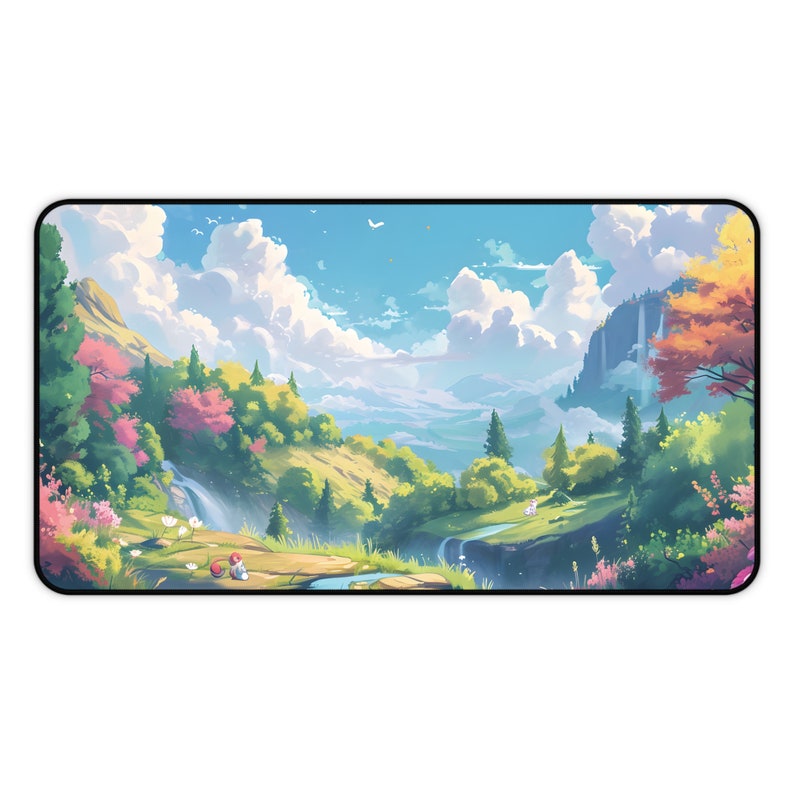Lofi Anime Desk Mat: Aesthetic Cozy Gamer, Unique Cottagecore Kawaii ...