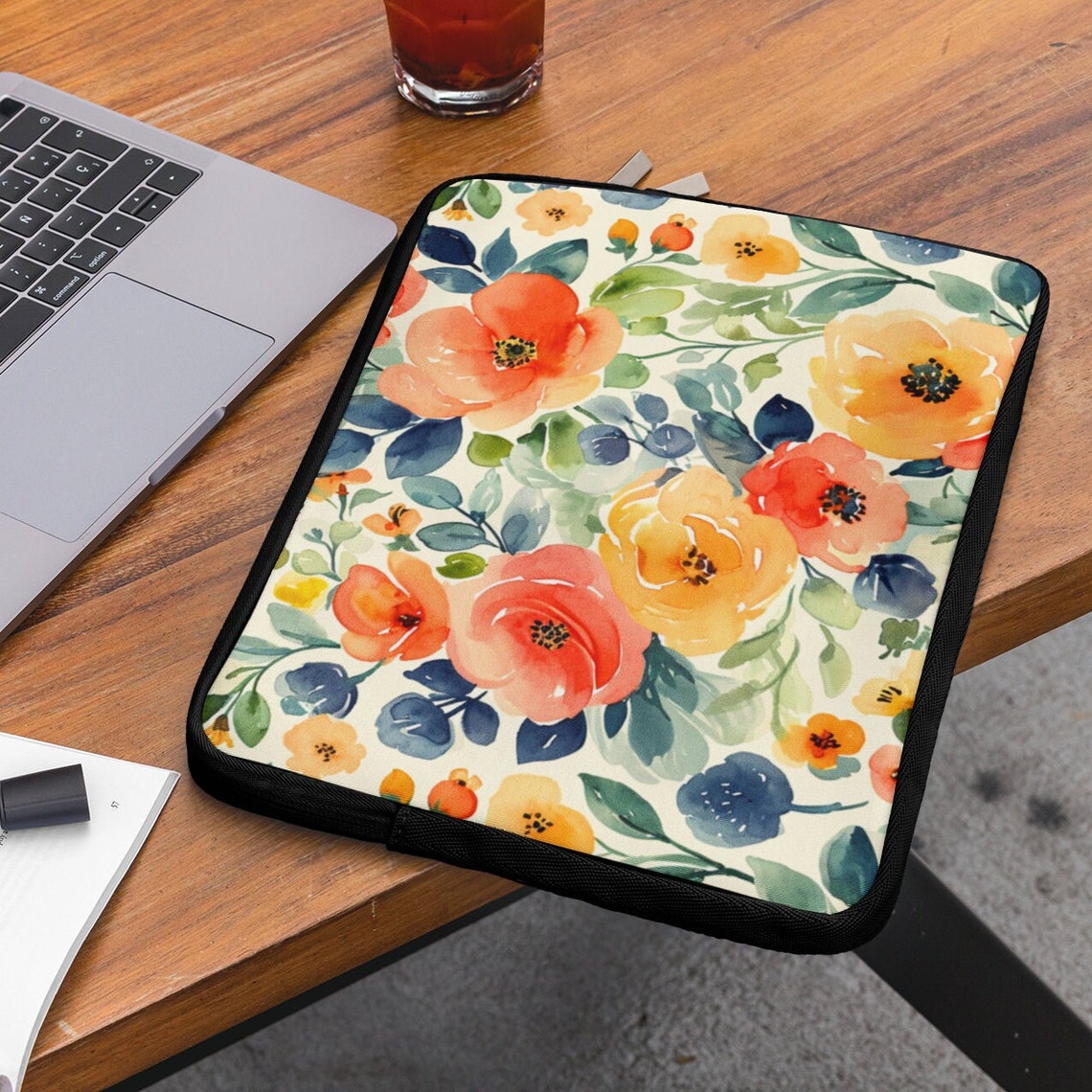 Watercolor Floral Laptop Sleeve | Case for 12