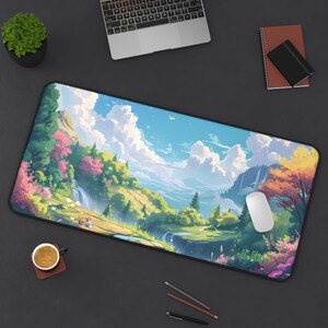Lofi Anime Desk Mat: Aesthetic Cozy Gamer, Unique Cottagecore Kawaii ...