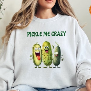 Playful Pickle Sweatshirt, Winter & holiday style, Ideal pickles shirt gift for him/her, Trendy vibes for pickle aficionados, Pickle Sweater