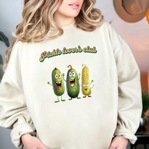 Funny Pickle Sweatshirt, Winter holiday & vintage styles sweater, Ideal pickles shirt gift for him and her, Trendy vibes for pickle lovers