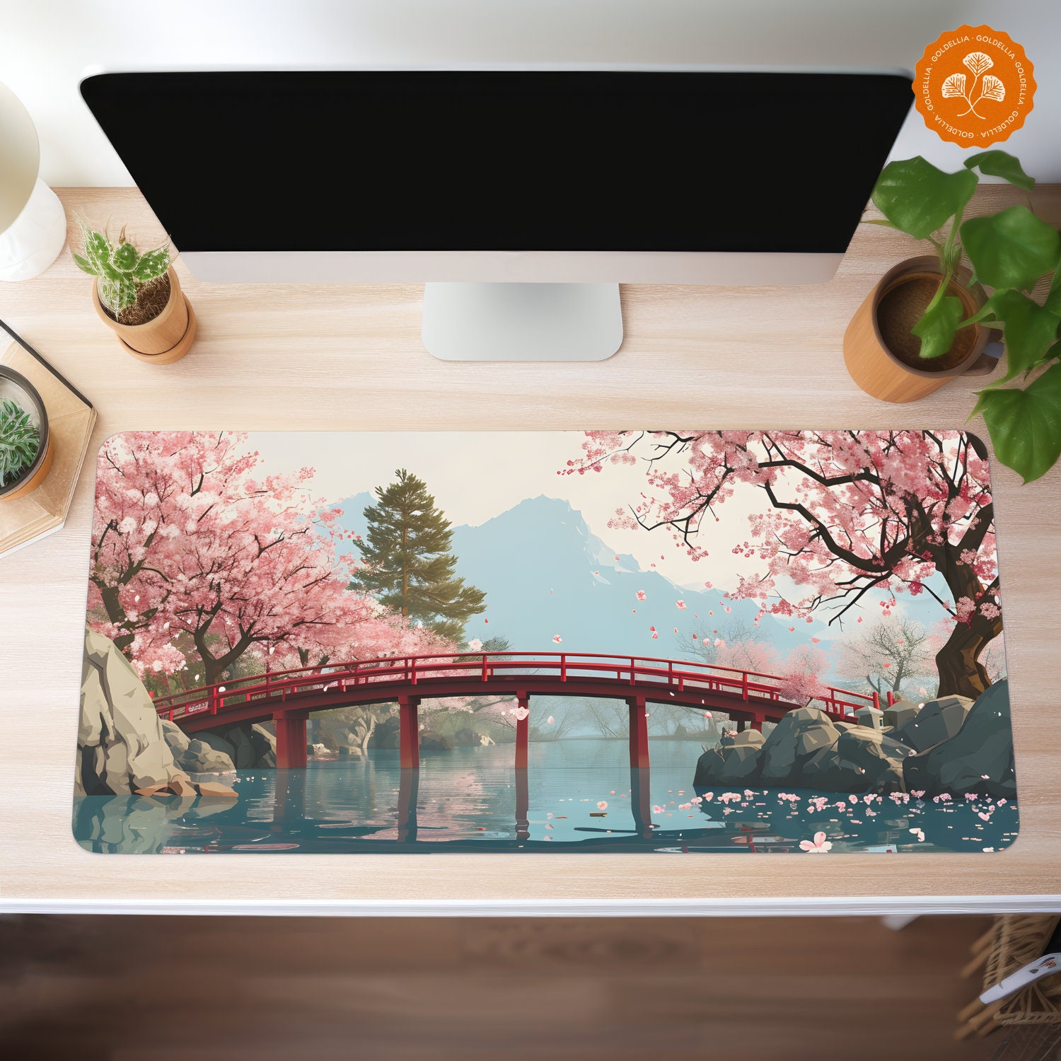 Desk Mat: Cozy Gamer Decor, Cute Anime Style Kawaii Japan, Cherry ...