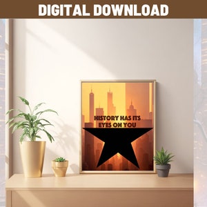 Broadway Poster Musical Digital Art Hamilton the Musical Theatre ...