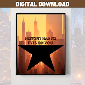 Broadway poster musical digital art Hamilton the musical theatre printable West End wall art musical poster