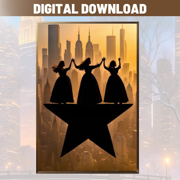 Hamilton the musical theatre digital art poster for theatre lovers of Schuyler in New York City fan art