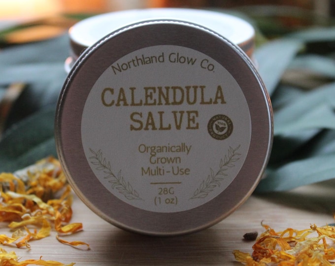 Calendula Salve, Organic Herbal Skin Balm, Homegrown Minnesota Calendula, Botanical Skincare