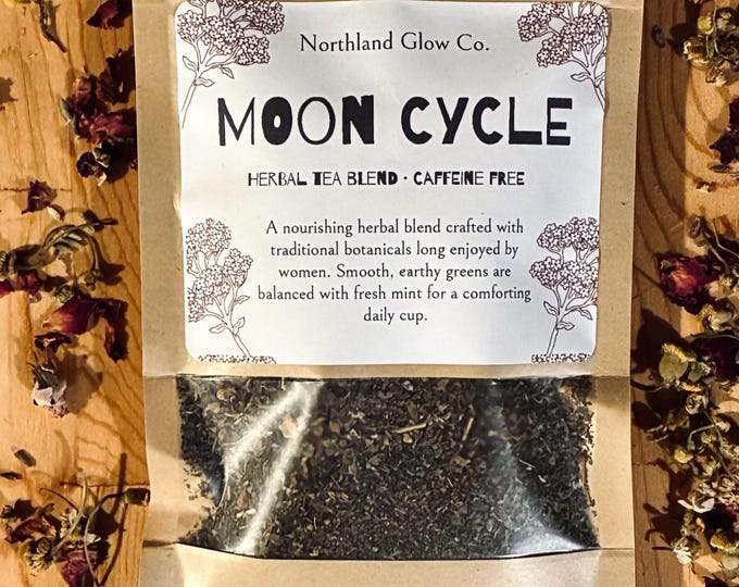 Moon Cycle Herbal Tea Blend | Raspberry Leaf Nettle Mint (Caffeine Free) | Women's Blend