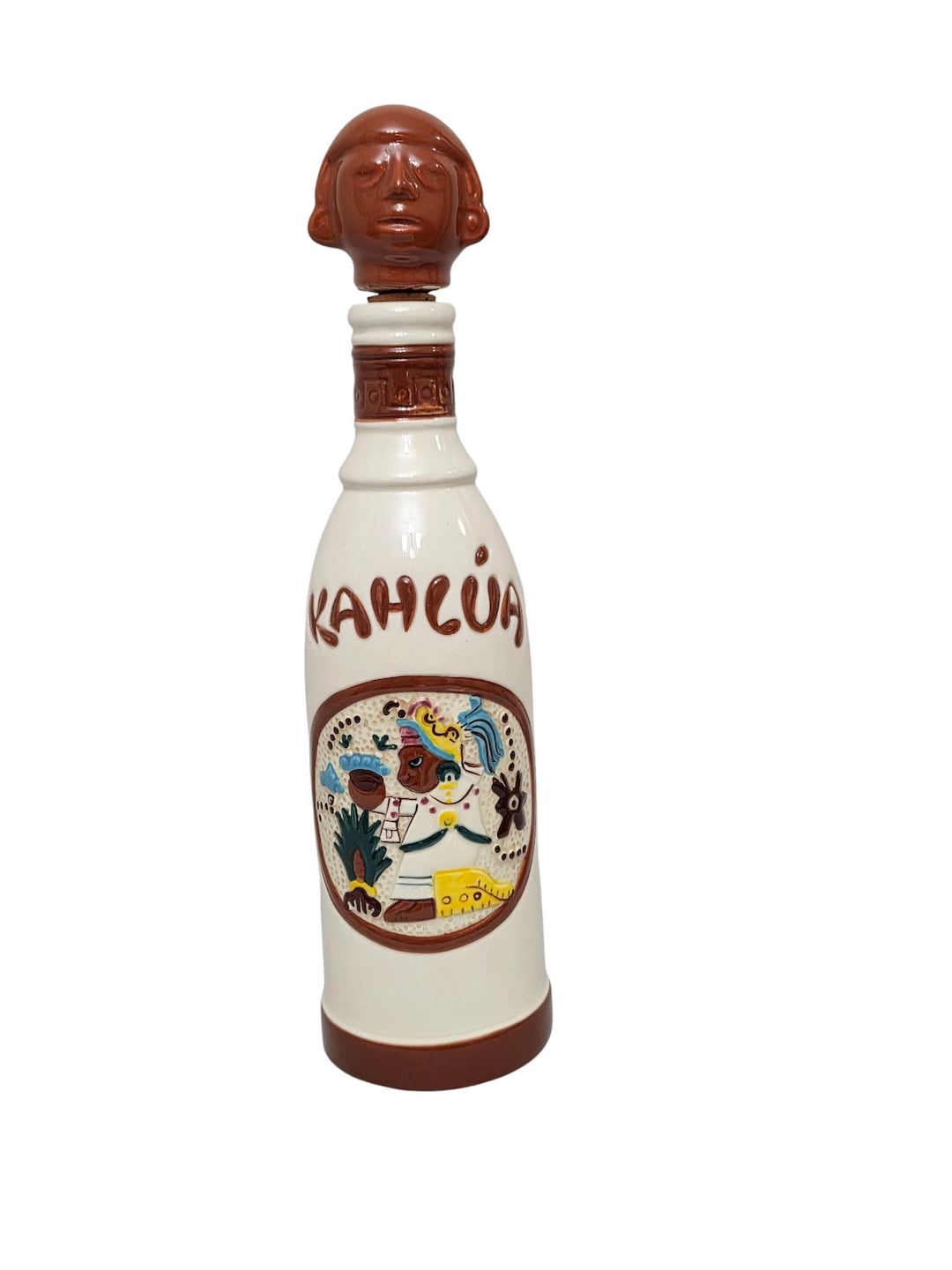 Kahlua 1960's Mayan Ceramic Liquor Bottle Aztec Polynesian Hawaiian ...