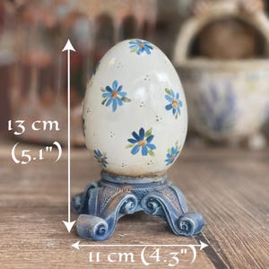 Floral Easter Eggs Blue and White Design, Large or Mini Easter Eggs, Elegant Ceramic Easter Centerpiece, Antique Cottagecore Console Decor