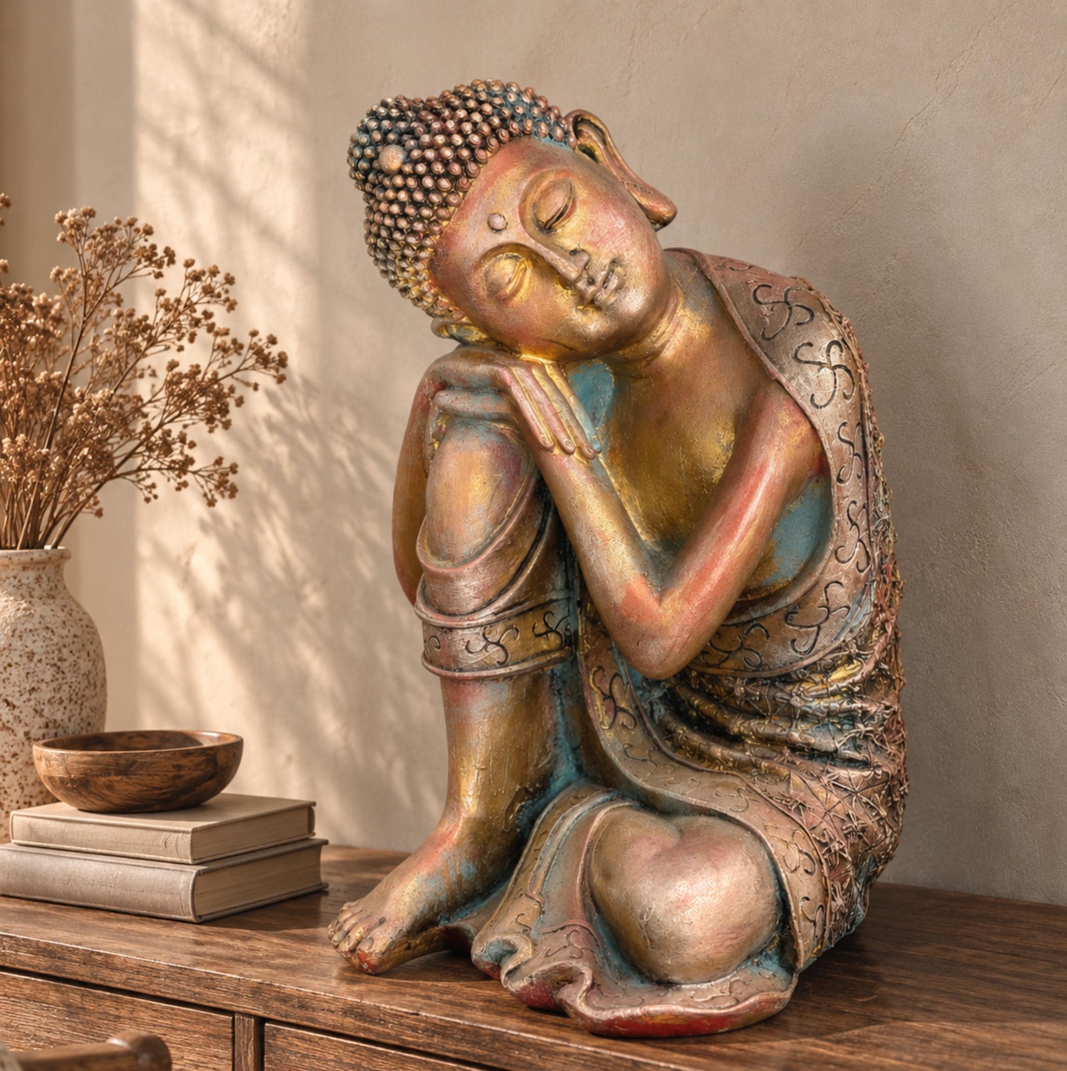 タイ巨大木彫りオブジェ4体セット【着払い】　アート人物像　ガーデニング Thailand Garden Statues - Etsy