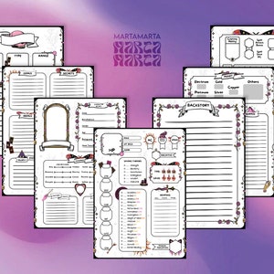 DnD 5e Character Sheet | Witch Occult Theme | A4 | PDF | Digital Download | Printable