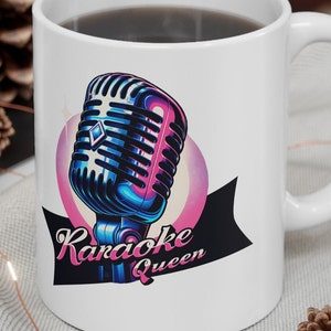 Karaoke Coffee Mug, Stylish Karaoke Singer Gift, Music Lover, Karaoke Singing Funny Mug, Karaoke Night, Karaoke Party, Karaoke Lover Mic Mug