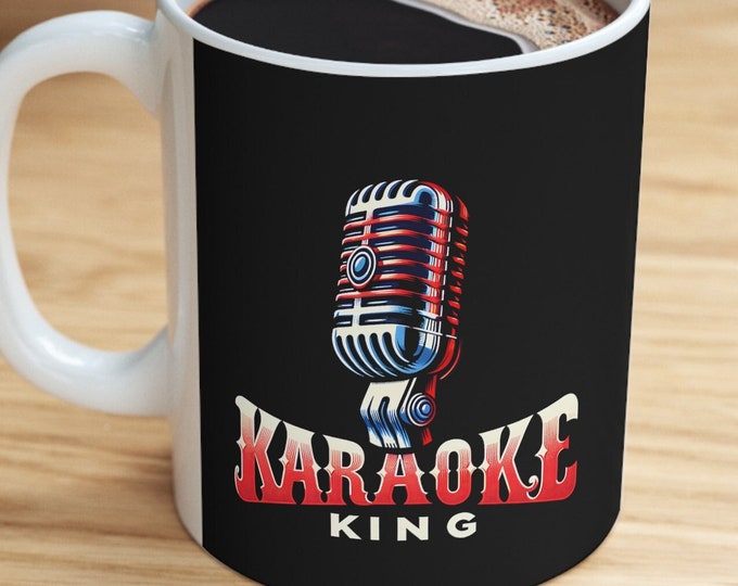 Mug à café karaoké, cadeau élégant pour chanteuse de karaoké, mélomane, tasse drôle chant karaoké, soirée karaoké, soirée karaoké, tasse micro pour amateur de karaoké