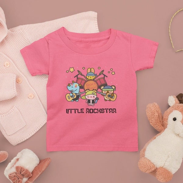 Little Rockstar Boys Girls Toddler T-Shirt, BT21-Inspired Rock Band Tee for Kids, Fun Music Spring Summer Wear Toddles, Fun Toddler Clothes