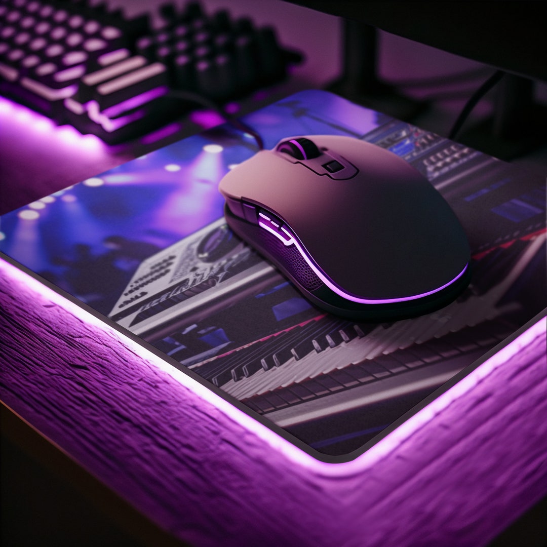 Keyboard Mouse Pad Rock N Roll Mousepad Record Studio Desk Pad Gamer