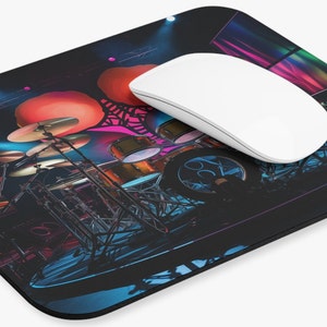 Retro Neon Trumset Musmatta - Rock n Roll Musiker Gåva