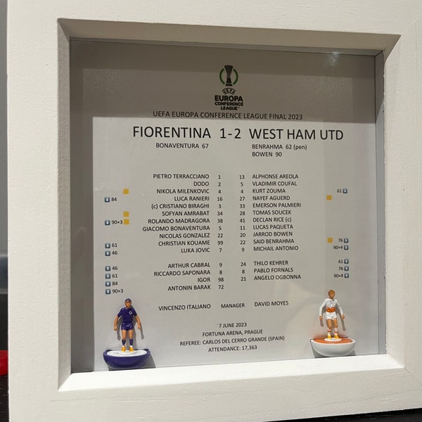 Fiorentina v West Ham Utd - 2023 UECL Final. Subbuteo Frame