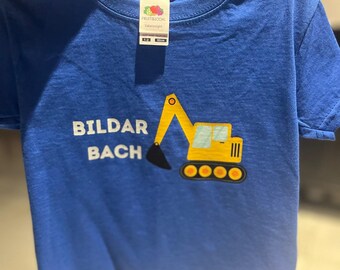 Welsh Little Builder' Bildar Bach blue boy tshirt.