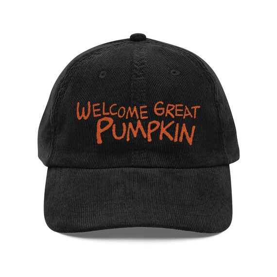 Welcome Pumpkin Embroidered Corduroy Hat – Halloween Cap