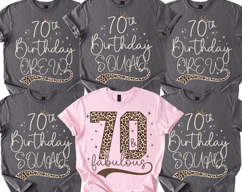 70th Birthday Shirt, Birthday Squad Tshirt, Birthday Crew T-shirt, Matching Family Shirts, 70th Birthday Gifts