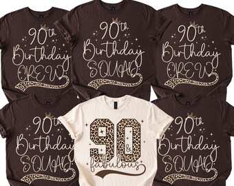 90th Birthday Shirt, Birthday Squad Tshirt, Birthday Crew T-shirt, Matching Family Shirts, 90th Birthday Gifts
