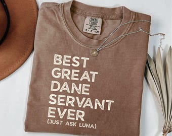 Funny Great Dane Shirt Comfort Colors, Personalized Dog Mom Tshirt, Dog Dad Gifts, Great Dane Mom Gift for Mothers Day, Great Dane Gifts
