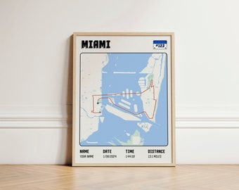 Miami Half Marathon Custom Race Poster