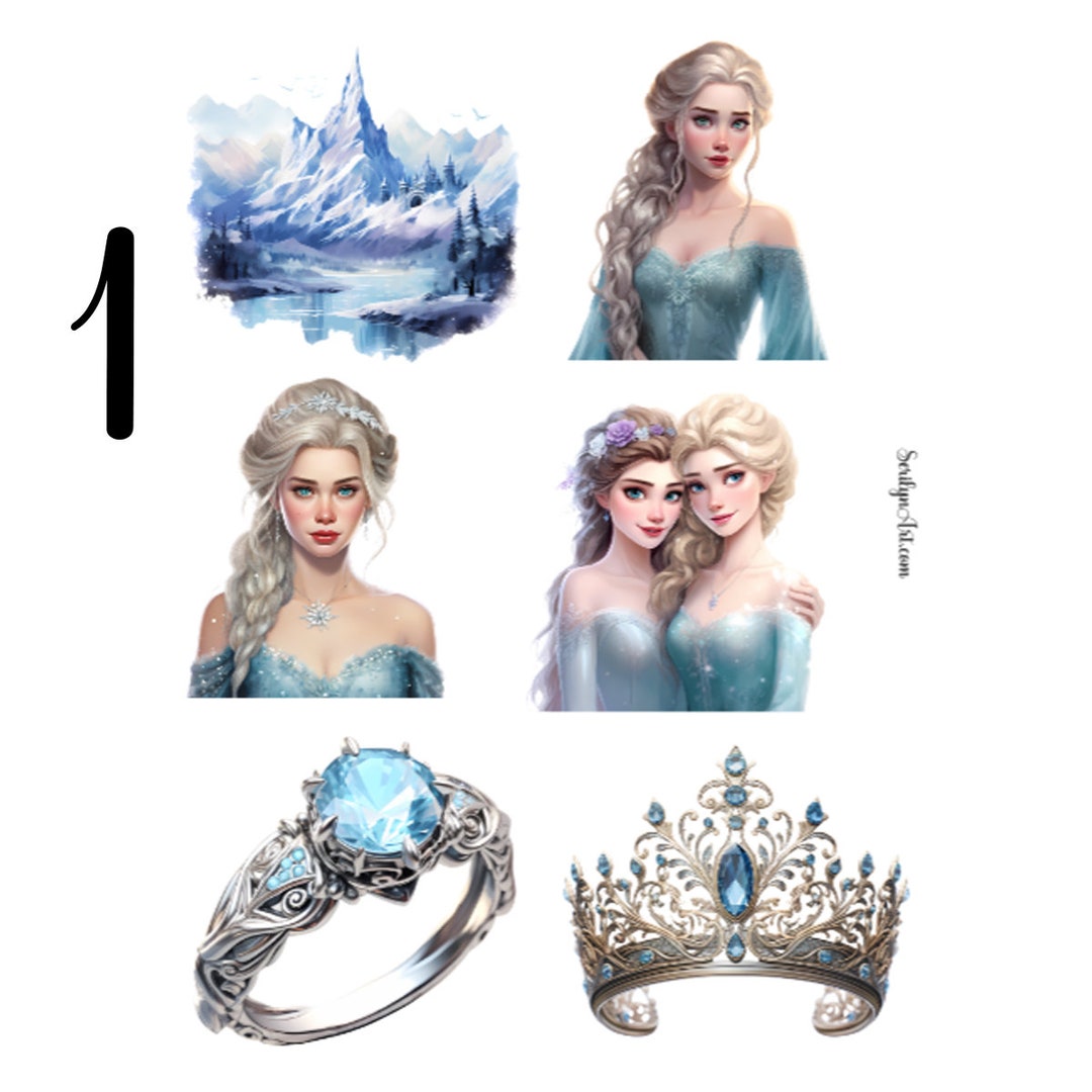Sticker Sheet Elsa and Anna Themed for Bullet Journal, Scrapbooking ...