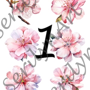 Sticker Bogen Kirschblüte für Planer, Bullet Journal, Scrapbooking, Mixed Media und andere Kunstprojekte