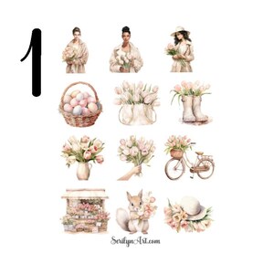 Stickervel Gentle Spring voor bullet journaling, planners, scrapbooking, mixed media en andere kunstprojecten