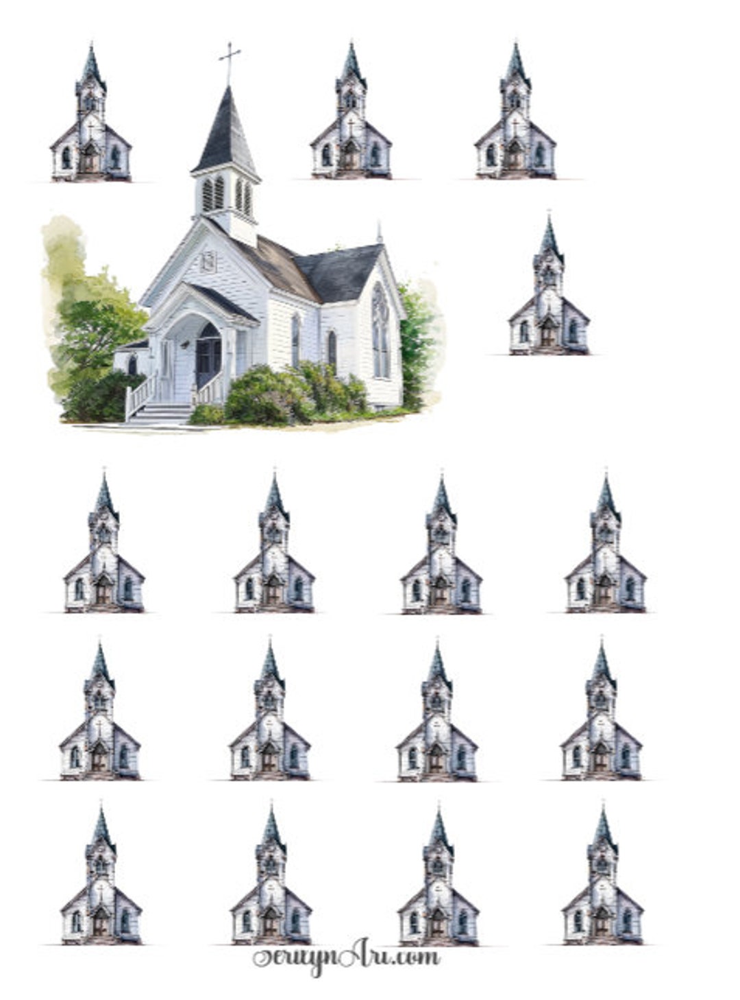 Sticker Sheet Church Themed for Bullet Journal, Planner, Scrapbooking ...