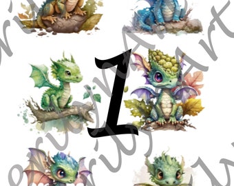 Sticker Sheet Baby Dragon themed for bullet journal, planner, scrapbooking, mixed media, and other art projects