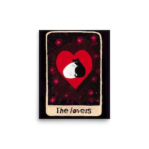 « Les amoureux, impression d'art de chats de la Saint-Valentin, art du tarot, oeuvre d'art » par LiliWestArtWorld