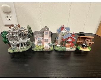 Liberty Falls Collection Villages School Haunted House Set Of 4