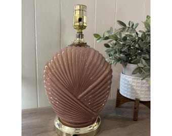 Vintage 80s, Table Lamp, Pink Ceramic, Pinks and Purples, Rainbow