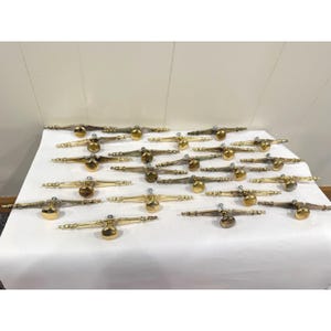 Vintage Brass Drawer Pulls Knobs Lot of 22 Ornate 6.25 inch Hardware Backplate
