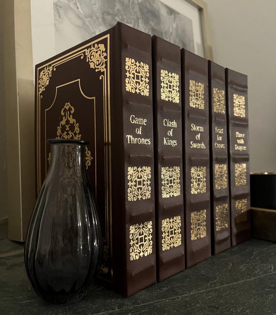 Leatherbound Game of Thrones Books (now With Gold Edges Option) - Etsy