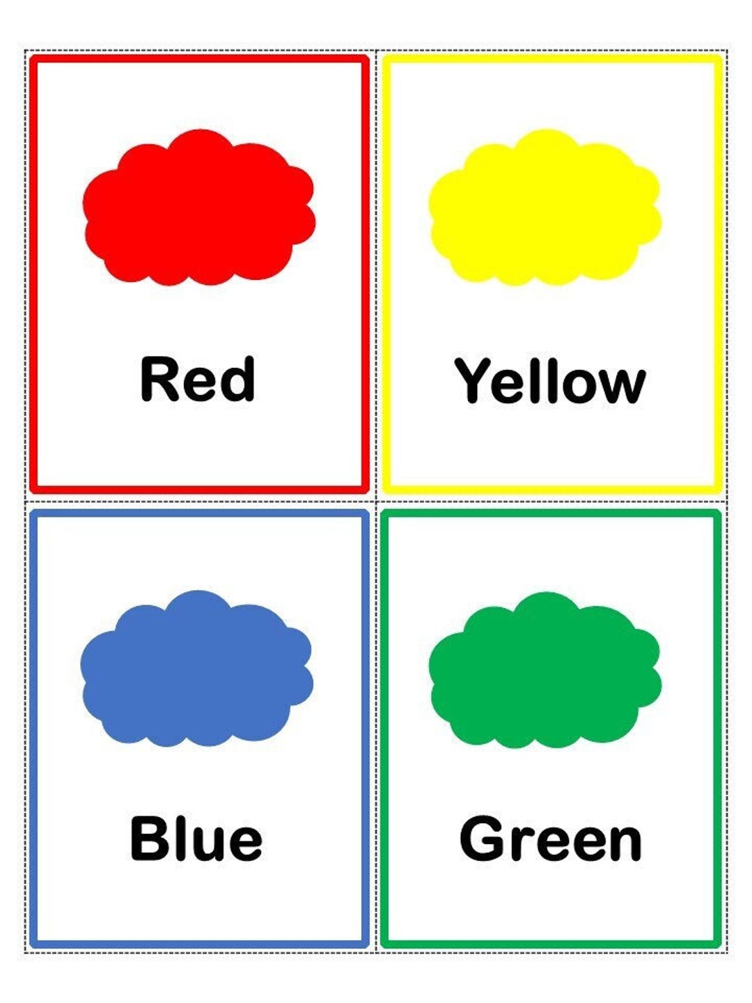 Printable Colors Flashcards Toddler Preschool Pre K Etsy